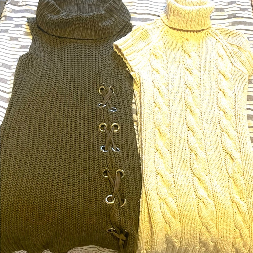 2 Adorable Sleeveless Sweater Dresses size Medium